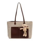 Patchwork Shoulder Bags For Women Large Capacity Canvas Handbags Cloth Totes