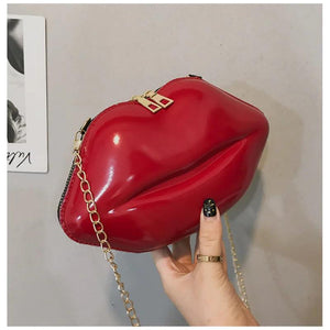 Lip Print Shoulder Bag for Women