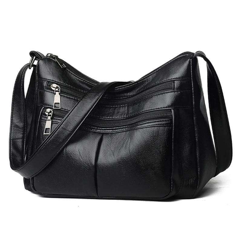 Retro PU Messenger Bag Women Shoulder Handbag