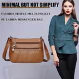 Retro PU Messenger Bag Women Shoulder Handbag