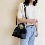 Vintage Leather Handbag Tote Clutch Messenger Shoulder Bag for Women