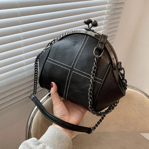 Vintage Shell Lock Crossbody Bag Chain Shoulder Tote Handbag
