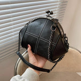 Vintage Shell Lock Crossbody Bag Chain Shoulder Tote Handbag