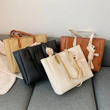 Retro Tote Shoulder Bag Large-capacity Handbag Casual Style
