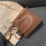 Vintage Leather Tote Bag Women's Handbag High Capacity Shoulder Travel Bag