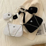 Solid Colors Metal Chain Small Wallets Shoulder Crossbody Bags