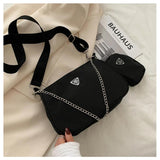Solid Colors Metal Chain Small Wallets Shoulder Crossbody Bags