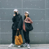 Large Capacity Minimalist Shoulder Bag Casual Canvas Tote Shopping Bag