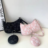 Vintage Flower Printing Underarm Bag for Women