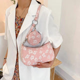 Vintage Flower Printing Underarm Bag for Women