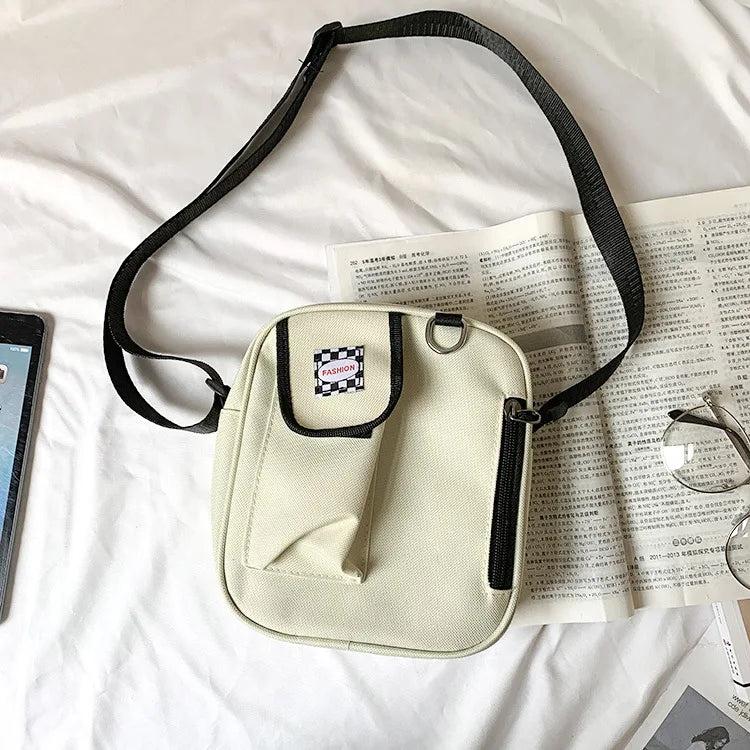 Small Canvas Crossbody Bag for Women Korea Mini Lady Shoulder Messenger Bags
