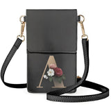 Golden Floral Art Alphabet Makeup Bags Ladies Leather