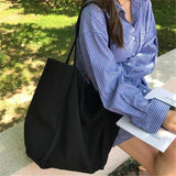 Vintage Canvas Tote Bag with Buckle Closure