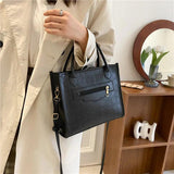 Retro Stone Pattern Shoulder Bags Solid Tote Crossbody Bags Casual Bags