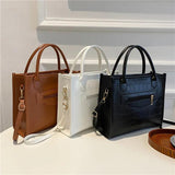 Retro Stone Pattern Shoulder Bags Solid Tote Crossbody Bags Casual Bags