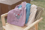 Women Corduroy Shoulder Bag Large Capacity Cloth Travel Grocery Handbag