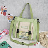 Canvas Shoulder Bag College Student School Messenger Crossbody Handbag