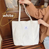 Vintage Canvas Shoulder Bag Soft Storage Reusable Girls