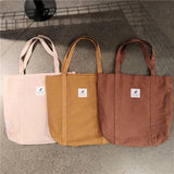 Vintage Canvas Shoulder Bag Soft Storage Reusable Girls