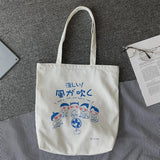 Japanese Cartoon Canvas Tote Bag Eco-Friendly Female Handbag