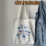 Japanese Cartoon Canvas Tote Bag Eco-Friendly Female Handbag