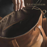 Vintage Oil Wax PU Leather Women Shoulder Bags Tote Solid Large Capacity
