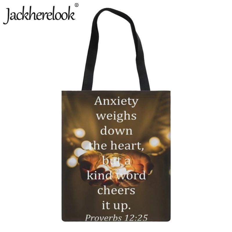 Christian Scripture Printing Women's Canvas Shoulder Bag Eco Friendly
