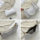 Vintage Casual Women's PU Leather Chain Tote Bags