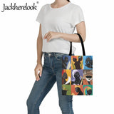 African Art Totem Print Shoulder Bag Women Canvas Shopping