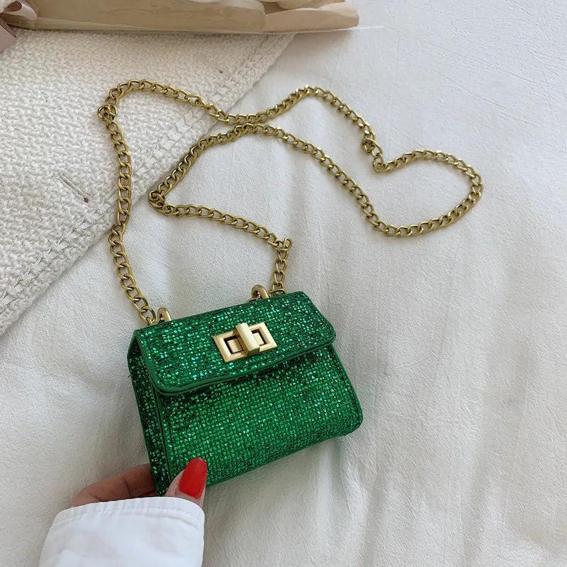 Women's Mini Chain Wallet Shoulder Bag Sequins Crossbody Handbag B455