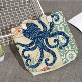 Octopus Shoulder Bag Linen Women High Capacity Beach Tote