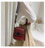 Heart Crossbody Chain Satchel Purse Wide Shoulder Bag for Women