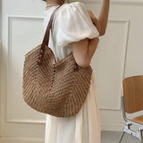 Bohemian Straw Shoulder Bag for Women Summer Beach Handbag