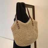 Bohemian Straw Shoulder Bag for Women Summer Beach Handbag