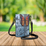 Vintage Dead Leaf Butterfly Cell Phone Bag Clamshell Handbag