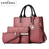3pcs/Set Ladies Handbags PU Leather Shoulder Messenger Bags