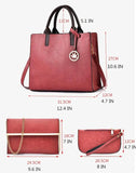 3pcs/Set Ladies Handbags PU Leather Shoulder Messenger Bags