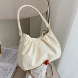 Retro Casual Pleated Clutch Shoulder Bag Chain Handbag for Women