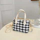 Women Handbags Large Capacity Shoulder Bag Check Summer Versatile Crossbody