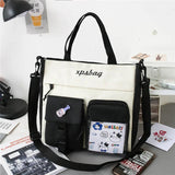 Women's Canvas Tote Bag Shoulder Crossbody Handbag
