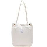 Corduroy Shopping Tote Bag Canvas Shoulder Handbag Eco Friendly Foldable Grocery