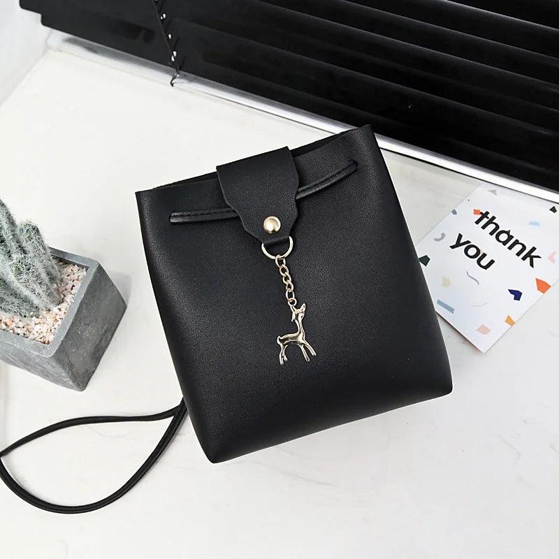 Winter Retro Crossbody Bag with Fawn Pendant