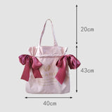 Girls Shoulder Bag with Bow Handbag Student Bookbag Tote Schoolbag