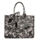 Embroidered Shoulder Bag for Women Canvas Tote