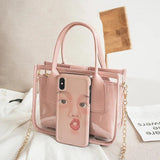 Women Solid Crossbody Handbag PVC PU Leather Zipper Bag Chain Shoulder Purse