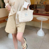 Bubble Plaid Women's Small Tote Handbags