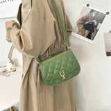 Diamond Lattice Women Bag Crossbody Shoulder Handbag Retro PU Leather