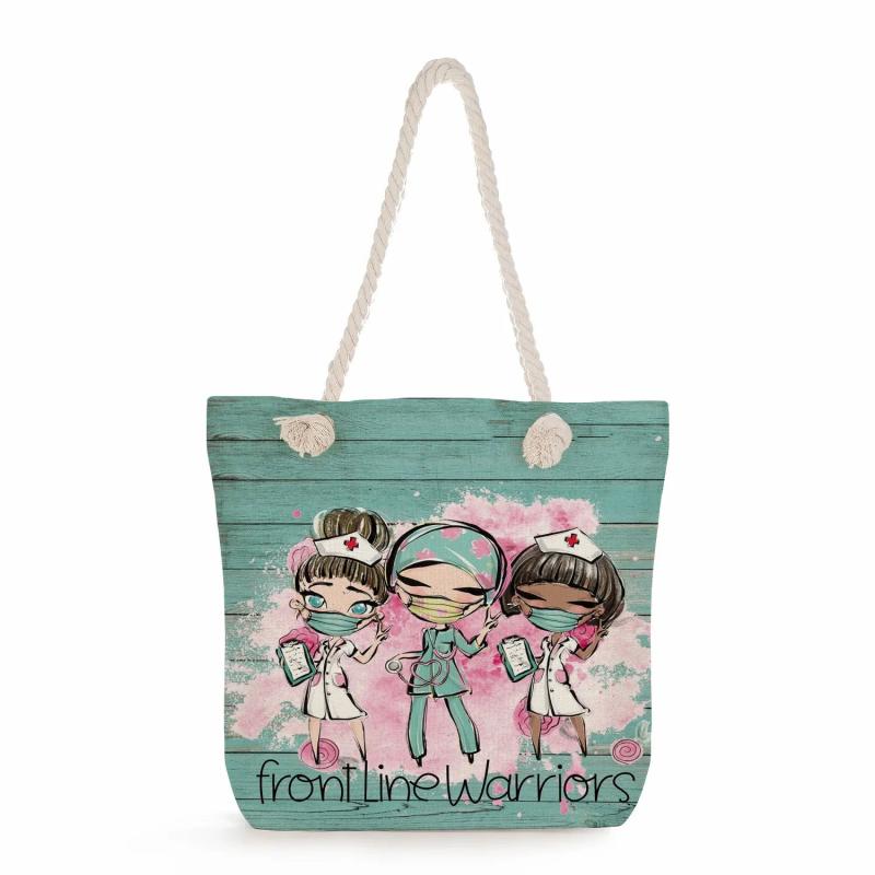 Customizable Cartoon Nurse Printed Shoulder Bag