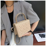 Geometric Embossing Crossbody Bag for Women Flap Shoulder Messenger