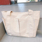 Multi-pockets Zipper Handbag for School Teacher Leisure Top-handle Bag